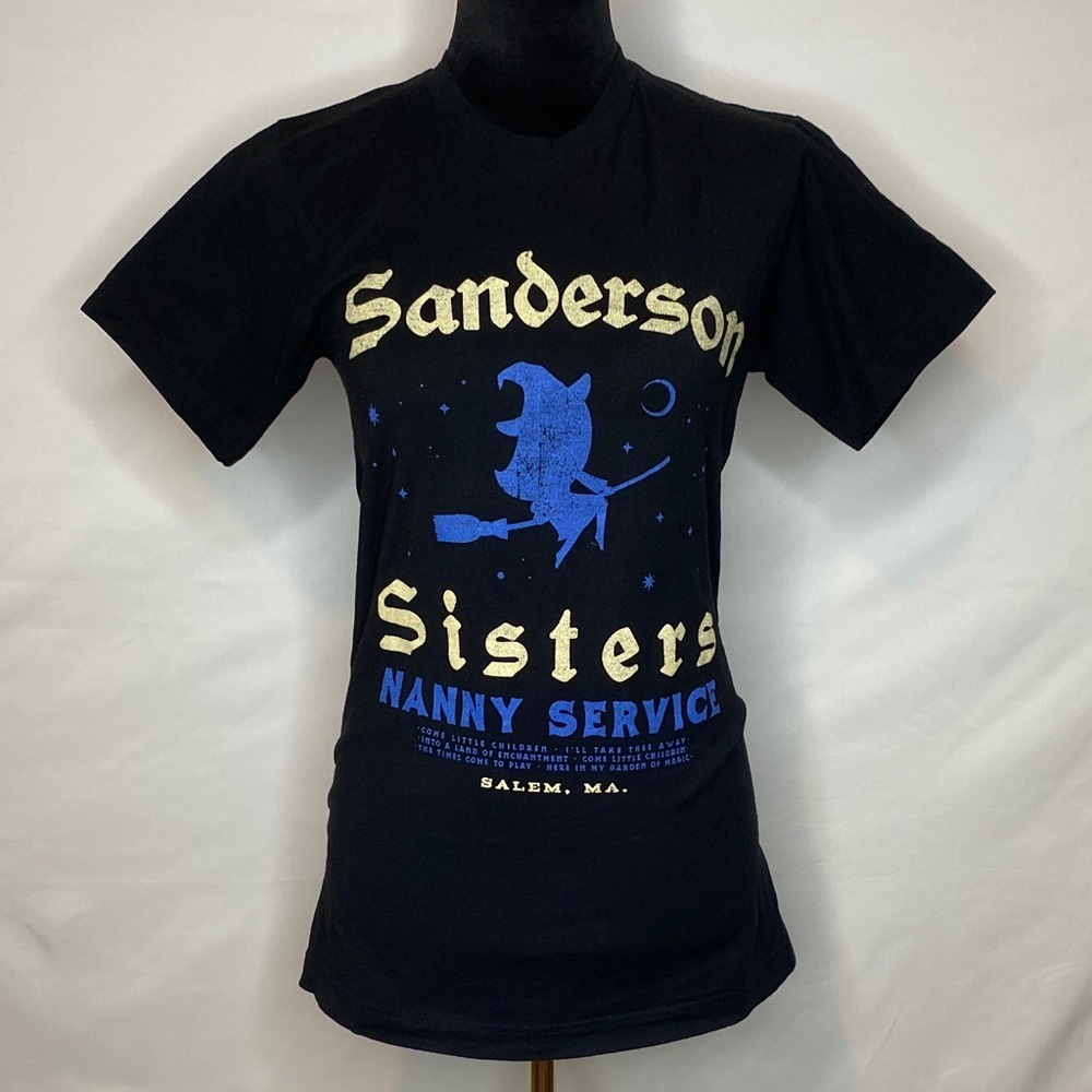 Disney Hocus Pocus Halloween Sanderson Sisters Nanny Service Black T-Shirt
